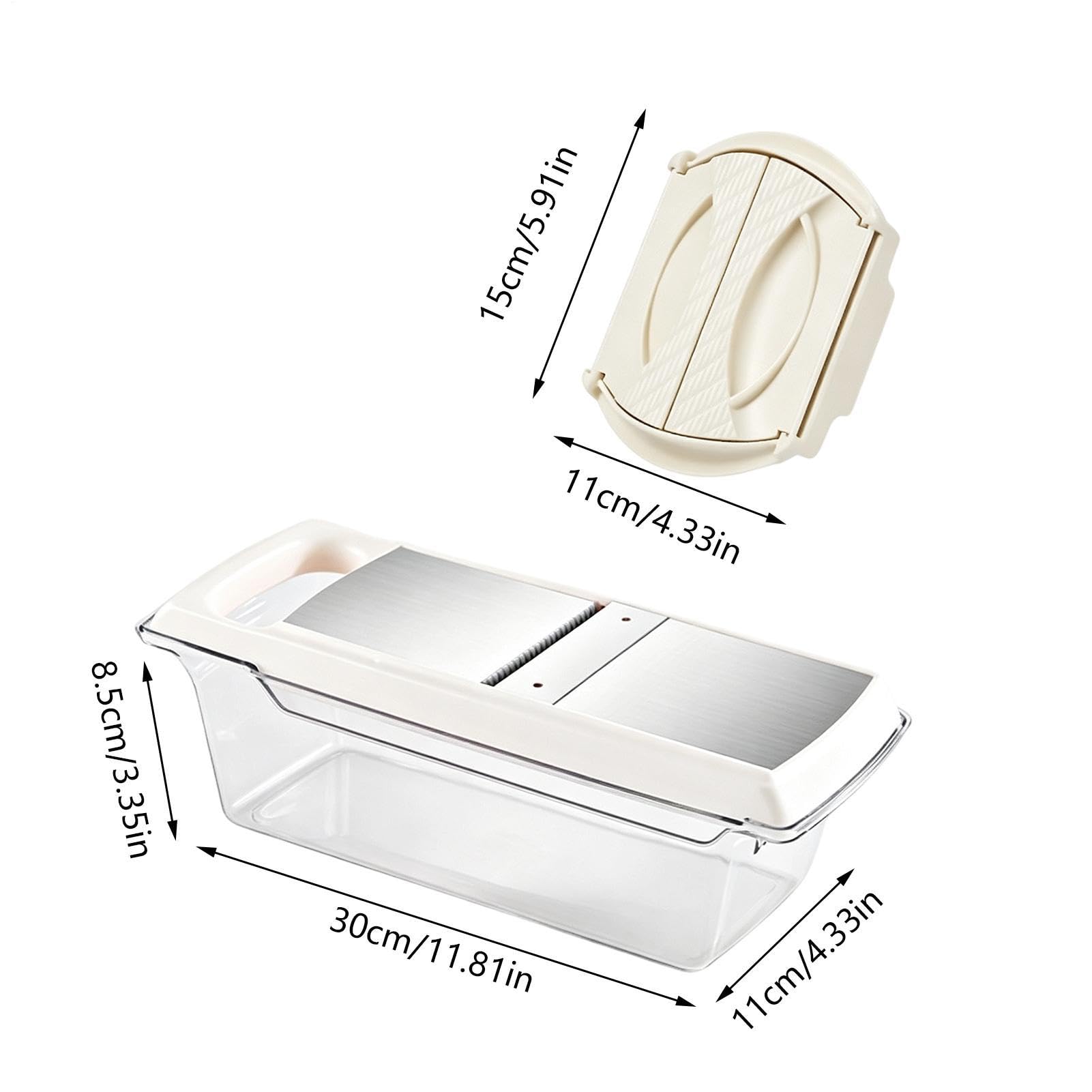Rebanador de Verduras Picador Manual y Ajustable en Acero Inoxidable