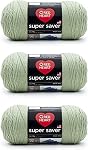 Red Heart Super Saver Frosty Green, 3 Pack of 7oz/198g-Acrylic-#4 Medium-364 Yards, Knitting/Crochet