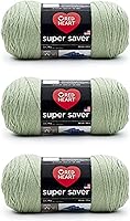 Vista 36 de Red Heart Super Saver - Hilo de salvia ligera, paquete de 3 unidades de 6.98 oz/7 onzas, acrílico, 4 medianos (peinado), 364 yardas, tejido/ganchillo