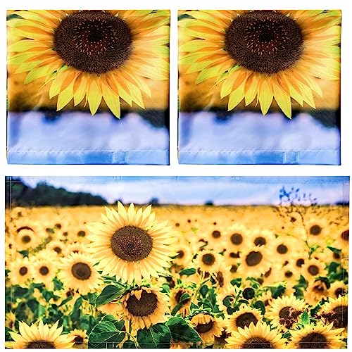 Image of Hortsun Pack of 2 Fluorescent Light Covers 4 x 2 Feet Magnetic Ceiling Light Cover Room Supplies for Home Office(Sunflower Field)