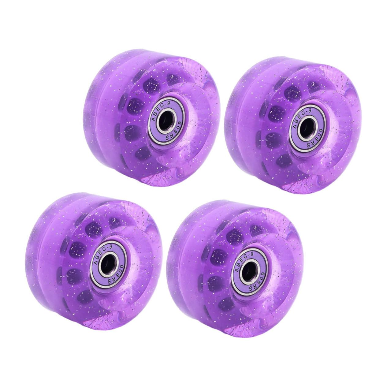 BESPORTBLE Replacement Roller Skates Wheels 4pcs Double Row 82a Pu High Elastic Ice Skating Wheel Outdoor/indoor for Boys and Girls/adults