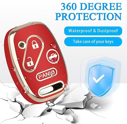 Miniatura 4 de MILD EAST Funda para llavero Honda con llavero, funda protectora para llave de automóvil para Honda Accord 2003-2012  Civic 2006-2013  Pilot