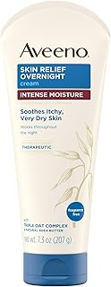 Aveeno Cream Intense Moisture Skin Relief Overnight 7.3 Ounce (Pack of 2)