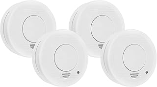 Smartwares TÜV geprüfter Rauchmelder/Feuermelder, DIN EN 14604 Zertifiziert, RM250, 4er Pack