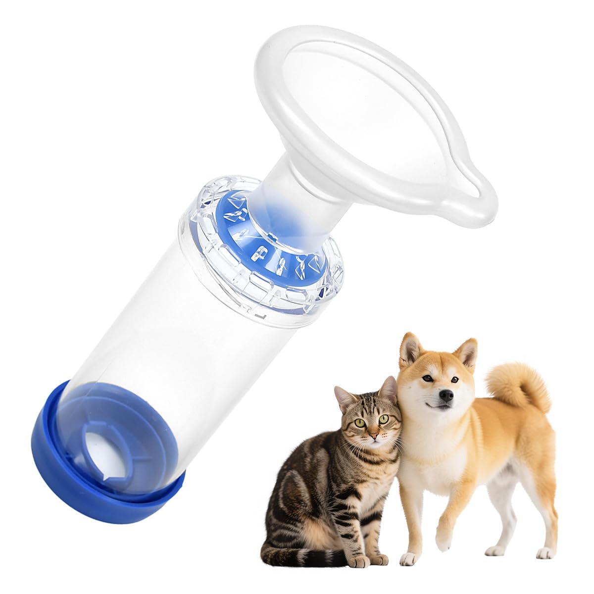 Aerosolkammer Inhalator für Haustiere Inhalationsgerät Aerosolkammer Medikamentenverabreicher Aerosol Inhalator mit Masken hilft Haustieren Inhalator Spacer Katze pet für Katzen und Hunde