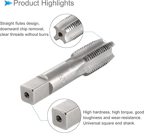 Vista 5 de Tapones de roscado a mano, rosca M14 x 1.5, herramienta métrica de aleación de acero, rosca inferior cónica