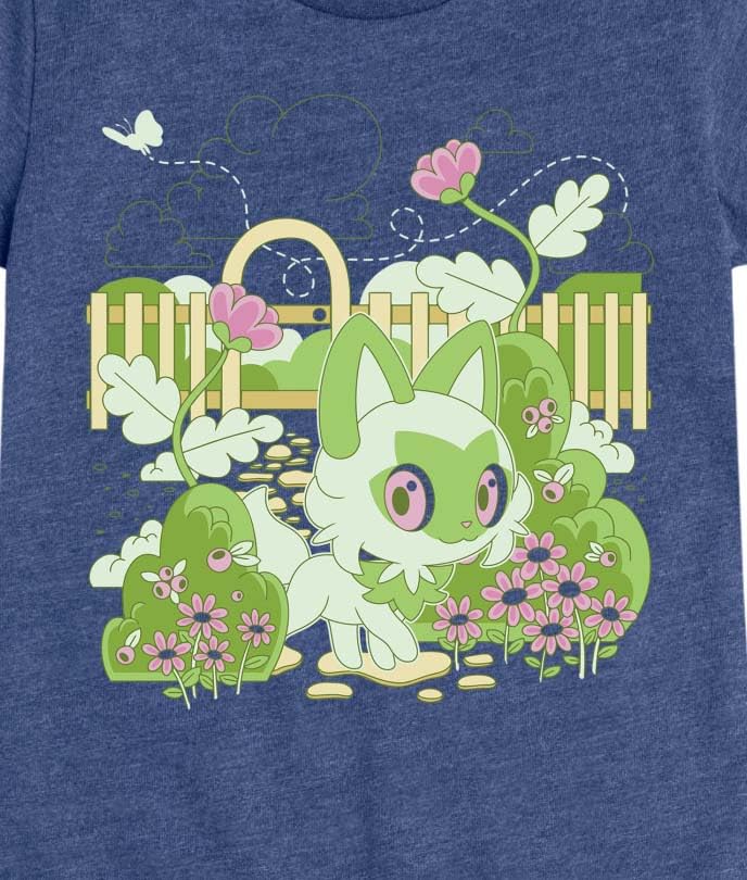 Pokémon - Sprigatito Cottage Garden - Girls Fitted Short Sleeve T-Shirt3