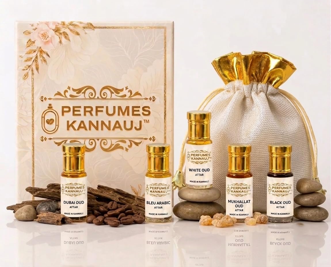 Top 5 Premium Attars for Men by Perfumes Kannauj | Arabic Luxury Alcohol-Free Attar Gift Set with Dubai Oud, Bleu Arabic, Zinat, Mukhallat Sufi & Mukhallat Malki-image-5