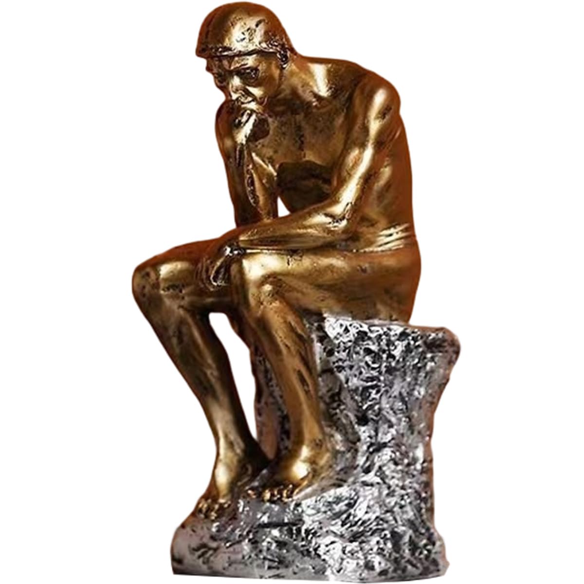 Statue du penseur dorée pour une décoration de bureau élégante