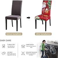 Vista 5 de SearchI - Fundas de silla para comedor, fundas de asiento elásticas, protectores de funda para sillas, funda lavable para sillas sin reposabrazos