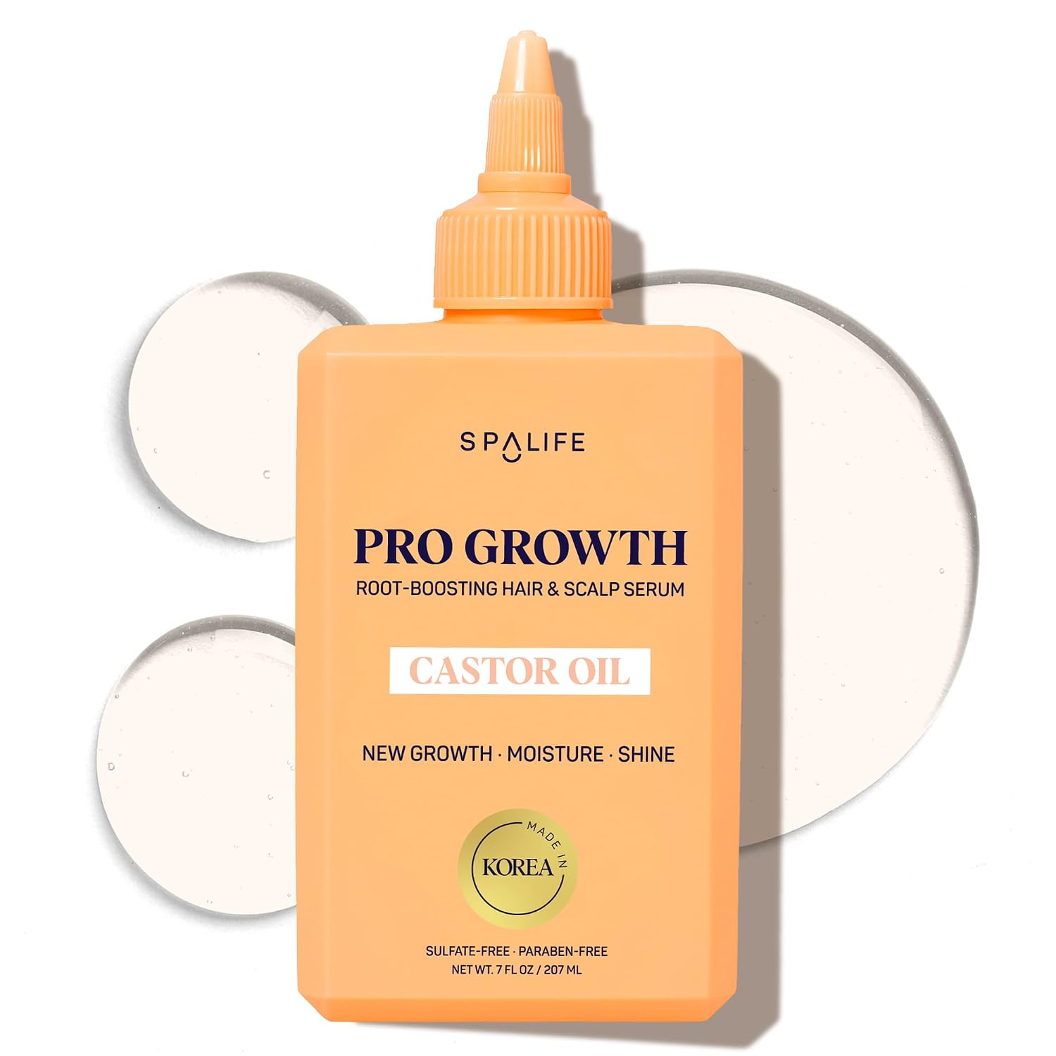 SpaLife Pro Growth Pure Castor Oil for Hair Growth | Korean Growth Boosting Tea Tree Oil & Cold Pressed Castor Oil Scalp Serum | Pre-Wash & Leave-In Deep Conditioning Hair Treatment | 7 Fl. Oz.