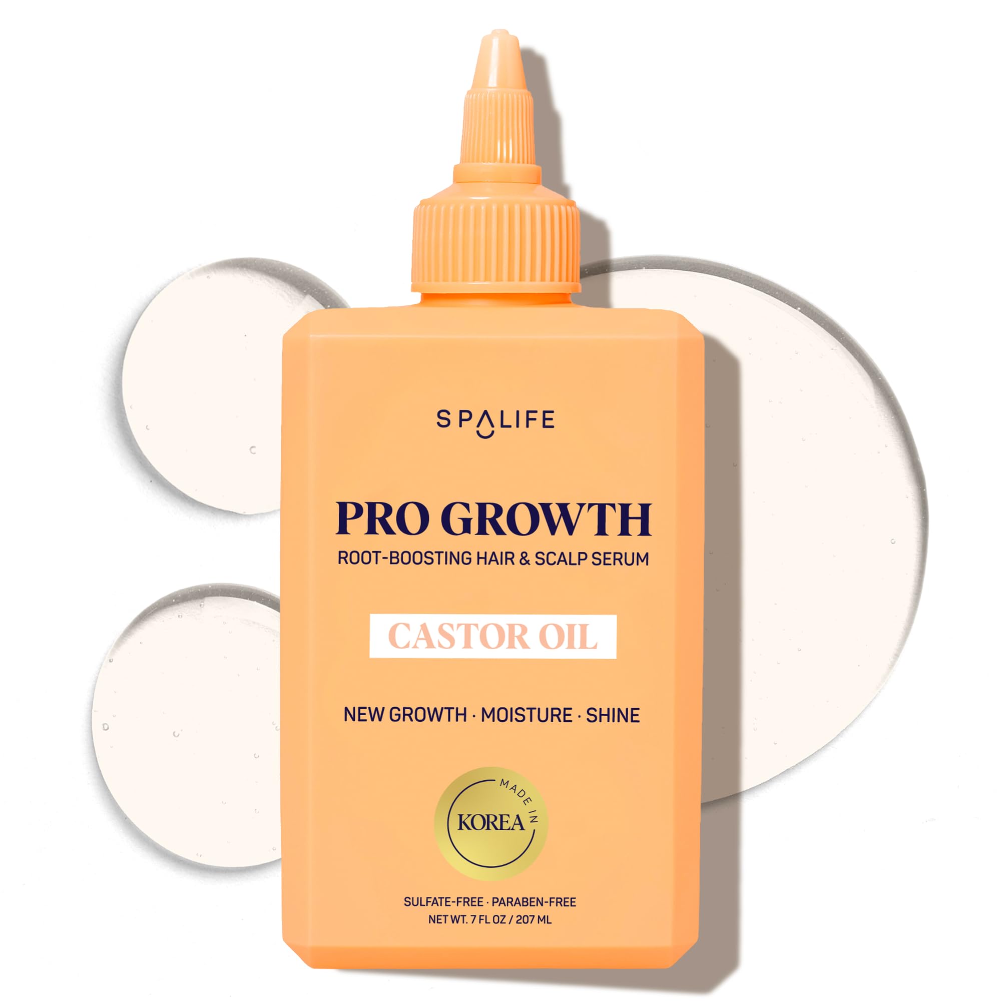 SpaLife Pro Growth Pure Castor Oil for Hair Growth | Korean Growth Boosting Tea Tree Oil & Cold Pressed Castor Oil Scalp Serum | Pre-Wash & Leave-In Deep Conditioning Hair Treatment | 7 Fl. Oz.