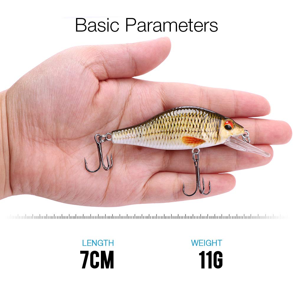 3 szt. 7cm 11g pływająca Minnow Fishing Lure zestaw woblerów na szczupak zestaw sztucznych przynęt Crankbaits sprzęt wędkarski