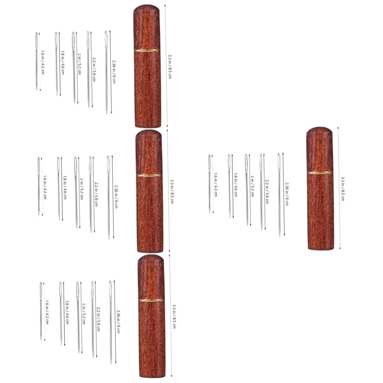 HOMSFOU 3 Sets Steel Sewing Needles Set Embroidery Needles for Hand Sewing Organizer Storage Case Threader