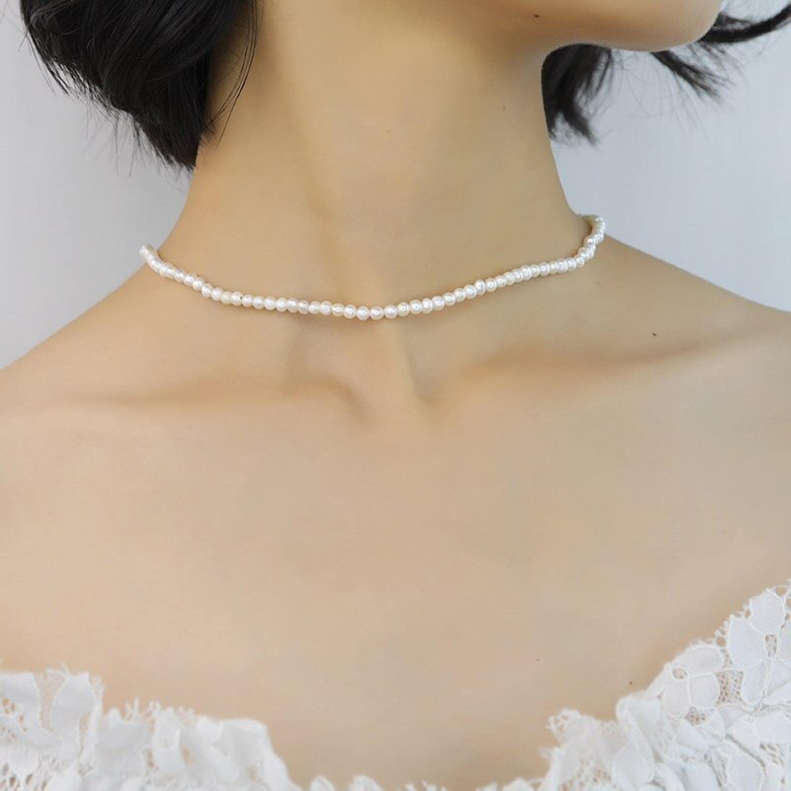Collar Hexagonal Geométrico De Perlas De Agua Dulce A La Moda De Plata De Ley 925 para Mujer, Joyería para El Día De La Madre