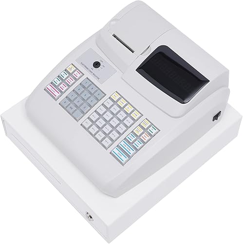 Miniatura 6 de Caja registradora, caja registradora electrónica con bandeja de efectivo extraíble e impresora térmica, caja de cajón de caja registradora de 47
