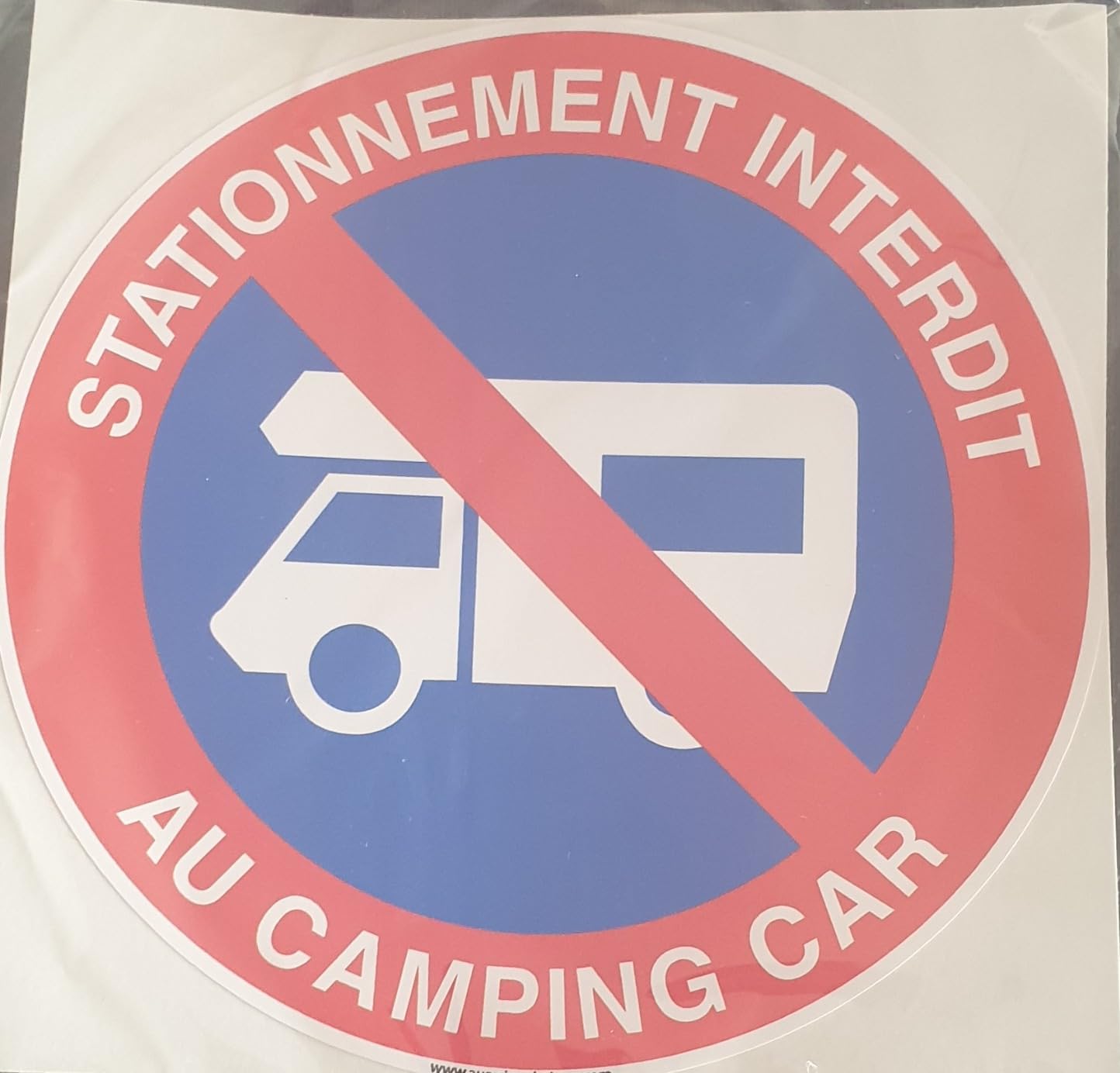Panneau Stationnement Interdit Aux Camping-Cars - 230 Mm - PVC 1.5mm - Fabrication Française AUA SIGNALETIQUE
