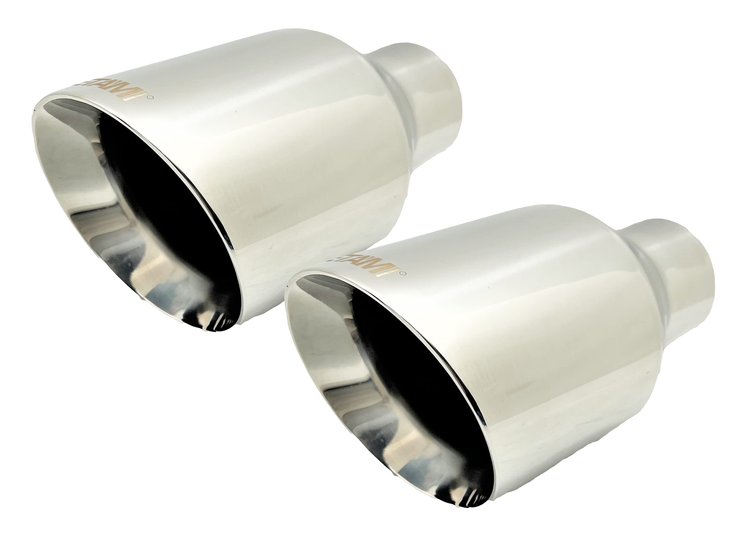 NETAMI3" to 5" Exhaust Tip Stainless Steel Dual Wall Chrome Polish Weld-on 2 Pack