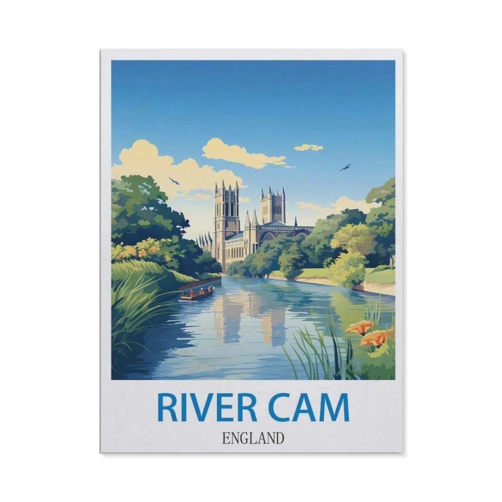 BEAYODKP DIY Diamond Art Kits，River Cam England（30x40cm）