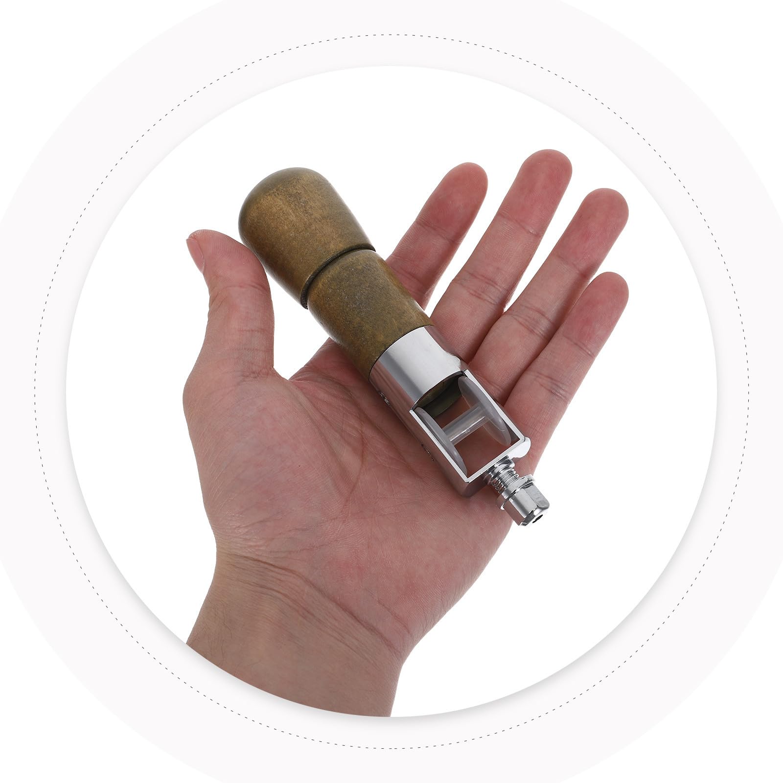 Healeved Kit Punteruolo per Cucire in Pelle con Manico in Legno e Filo Cerato, Utensile Professionale per Riparazioni e Artigianato, per Studi e Uso Domestico