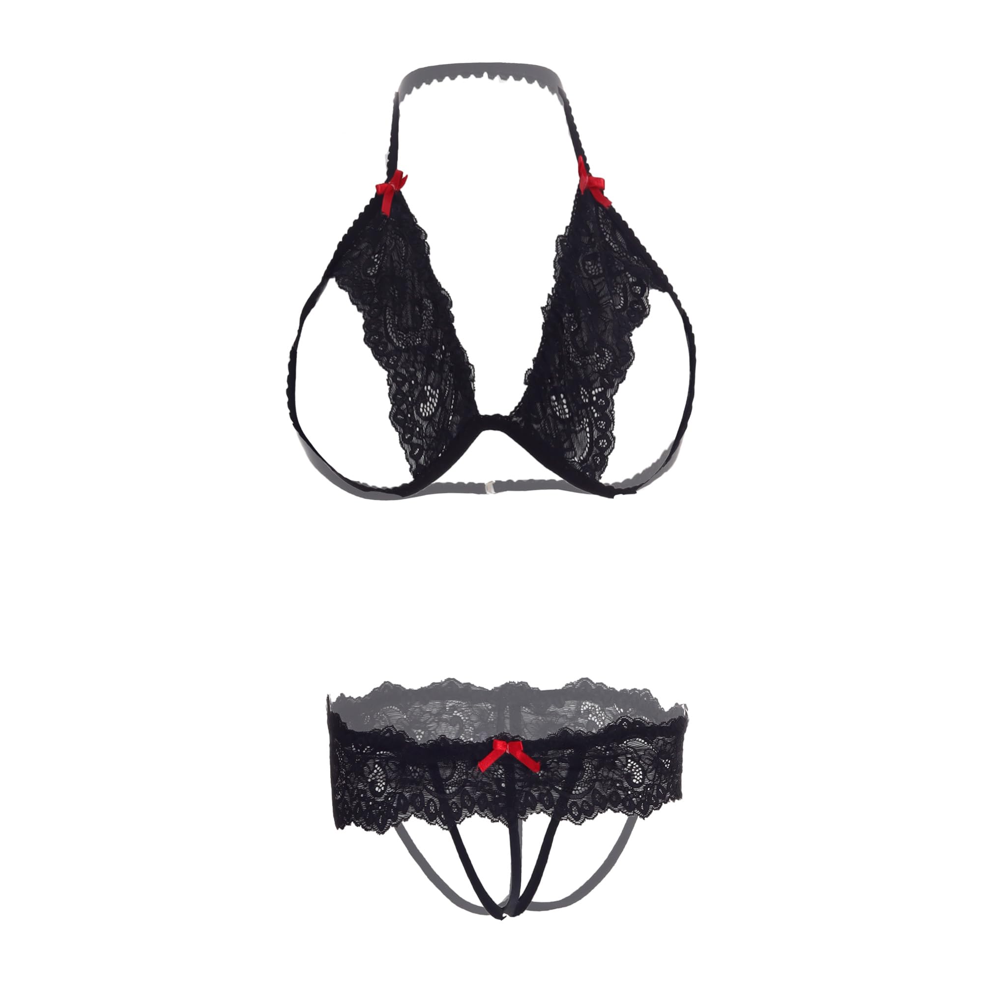 myza Women's Sexy Lace Crotchless Bra and Panty Lingerie Set (Pack 0f 1)-picture-33