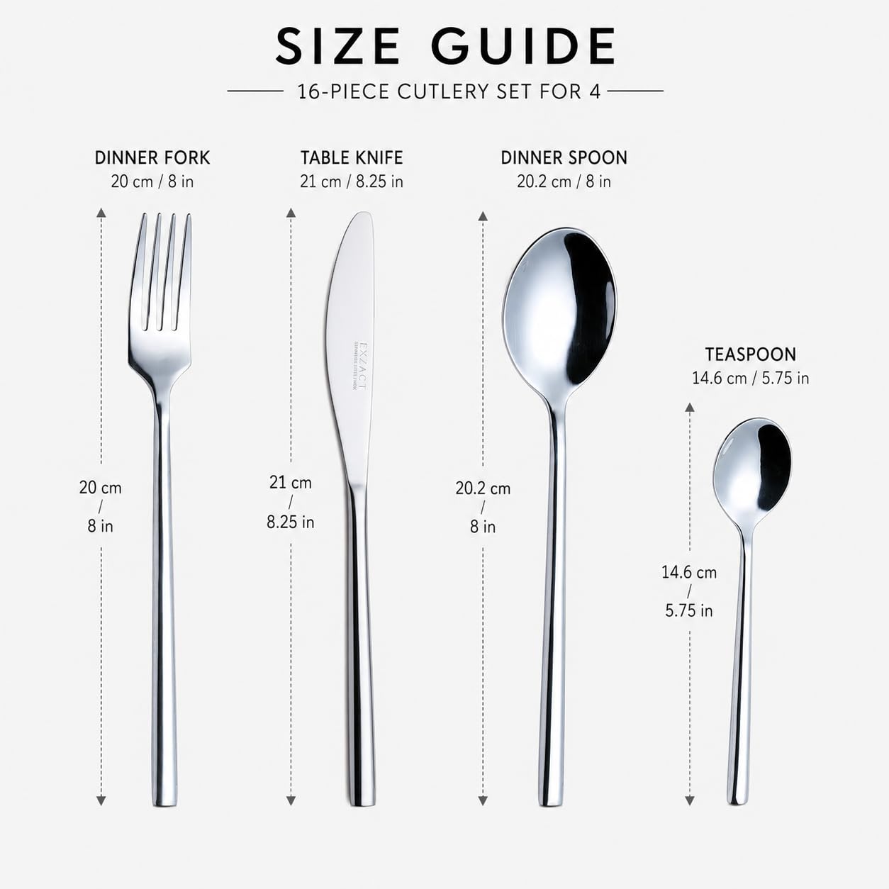 Amazon｜(EX963 Forged 16pcs) - Exzact Premium Stainless Steel 16