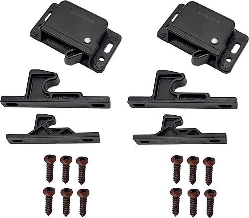 RV Designer H3167, pestillo universal de empuje, 10 libras, paquete de 2, herrajes para gabinete