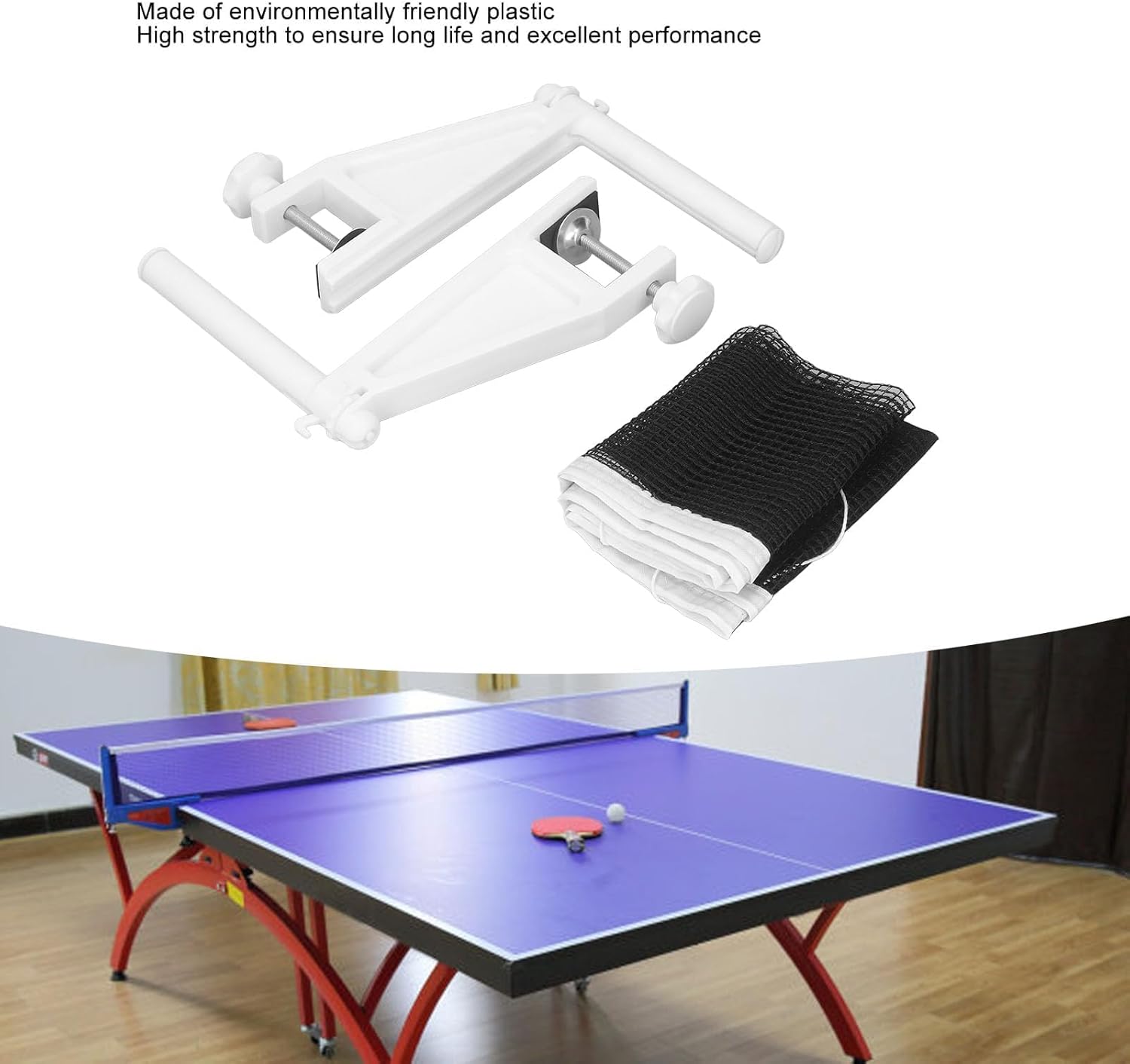 JEOZBM Table Tennis Net and Post Set, Folding Table Tennis Net, Easy Setup for Indoor Outdoor Any Table