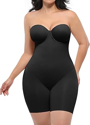 SHAPELLX Wedding Dresses Shapewear for Women Strapless Bodysuits Tummy Control Body Shaper Butt Lifting Shapewear