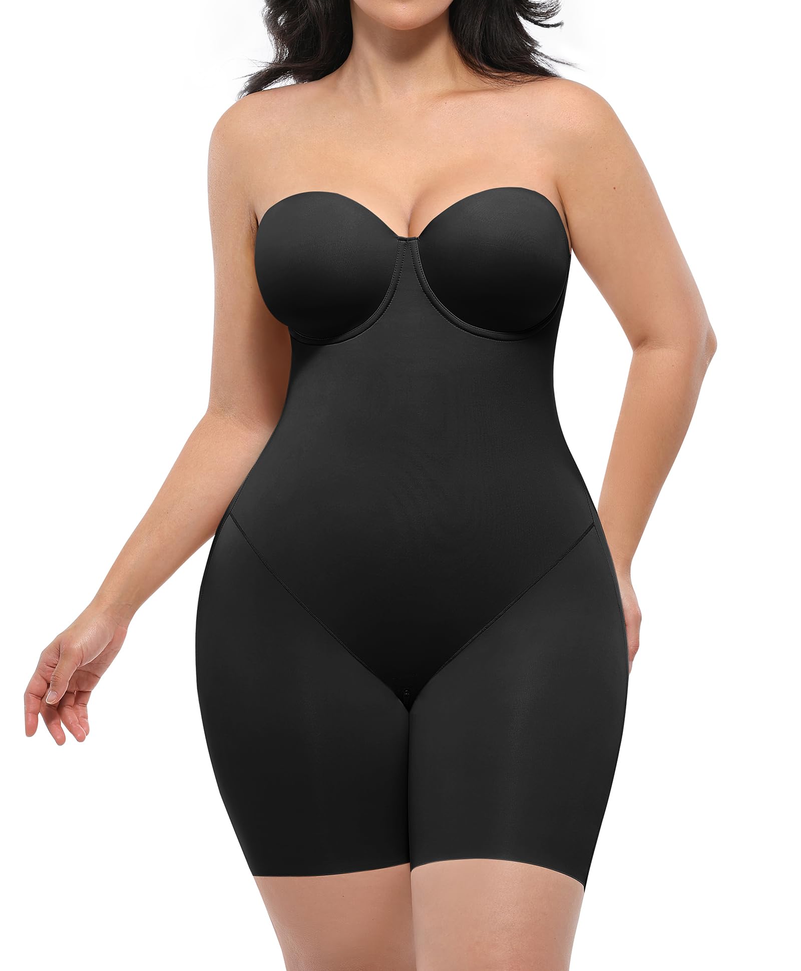 SHAPELLX Wedding Dresses Shapewear for Women Strapless Bodysuits Tummy Control Body Shaper Butt Lifting Shapewear