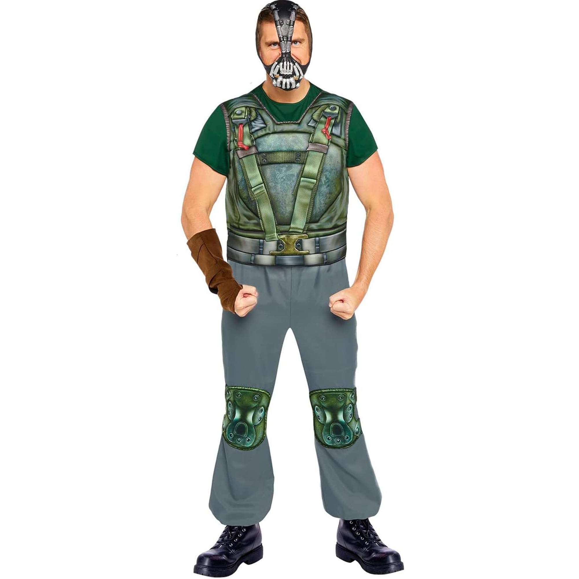 Yummy Bee - Disfraz de Bane - Disfraces de Halloween para hombre - Disfraz de Batman para hombres adultos, trilogía de caballero oscuro - Disfraz de terror talla 38-46