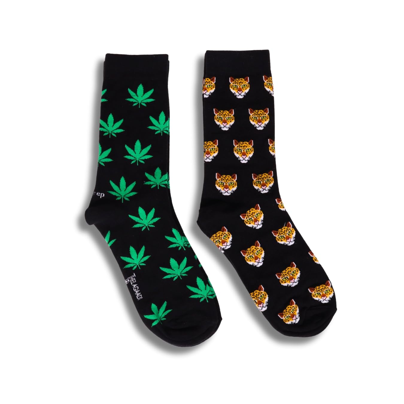 THELA GAADI Black Leopard & Hemp Socks - 100% Combed Cotton Printed Funky Socks for Men & Women | Crew Length, Unisex, Free Size | Odour Free, Breathable | Pack of 2-picture-44