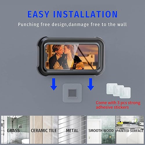 Miniatura 2 de OOLYICO - Soporte para teléfono de ducha giratorio de 480, impermeable, con pantalla táctil, accesorios de ducha, soporte de teléfono Guardian