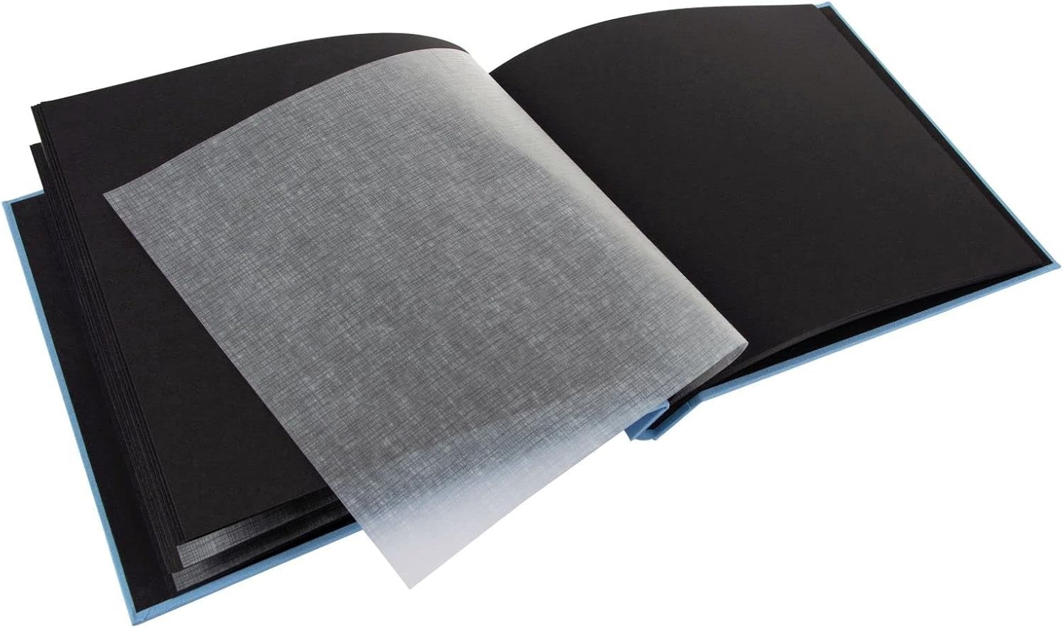 goldbuch Bella Vista 26 729 Screw-On Photo Book, 30 x 25 x 2 cm, Photo Album 40 Black Pages, Canvas Cover, Photo Album with Window Cut-Out, Photo Book Sky Blue