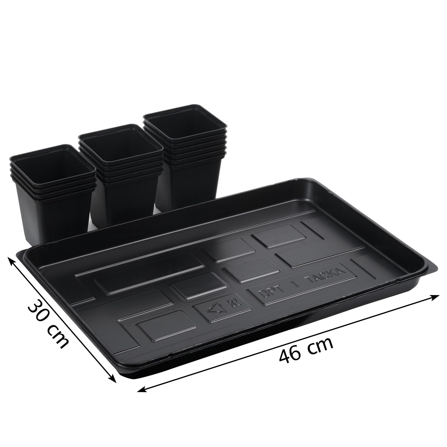 Tymar 15x Anzuchttöpfe mit Untersetzer, Blumentopf mit Pflanzschalen, mit Tablett, Shuttle-Trageschalen (Anzuchttöpfe 9x9 + Untersetzer, 5 Pack)