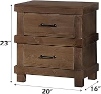 Vista 3 de Acme Muebles Adams Mesita de noche de madera en roble antiguo