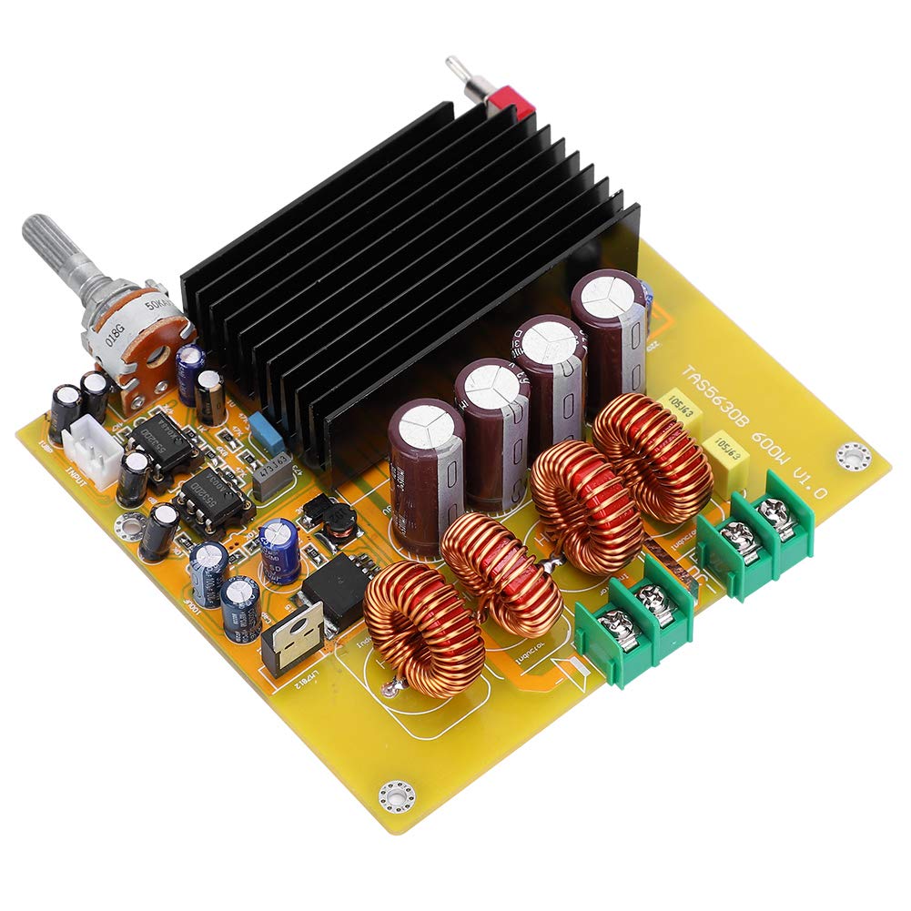 Cocoarm TAS5630 Płyta Wzmacniacza Moduł Wzmacniacza Mocy Klasy D Wyjście 600 W DC 20 do 50 V Regulowane Wzmocnienie Zwrotnica 60 Hz dla Subwoofera Kina Domowego Profesjonalny Sprzęt Audio