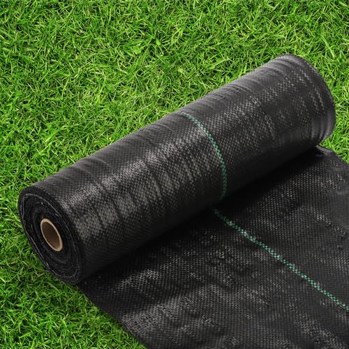 Suwimut 1.3FT x 250FT Weed Barrier Landscape Fabric, Heavy Duty Garden Cloth Ground Cover, Weed Block Gardening Mat Woven Geotextile Fabric for Garden, Yard, Pathway, Driveway, Road, Vegetable Patch