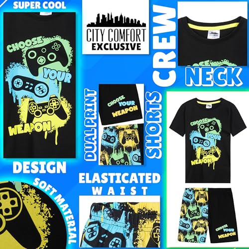 Pajama Set for Boys Teens Gaming Short PJ Sleepwear Lounge Set4