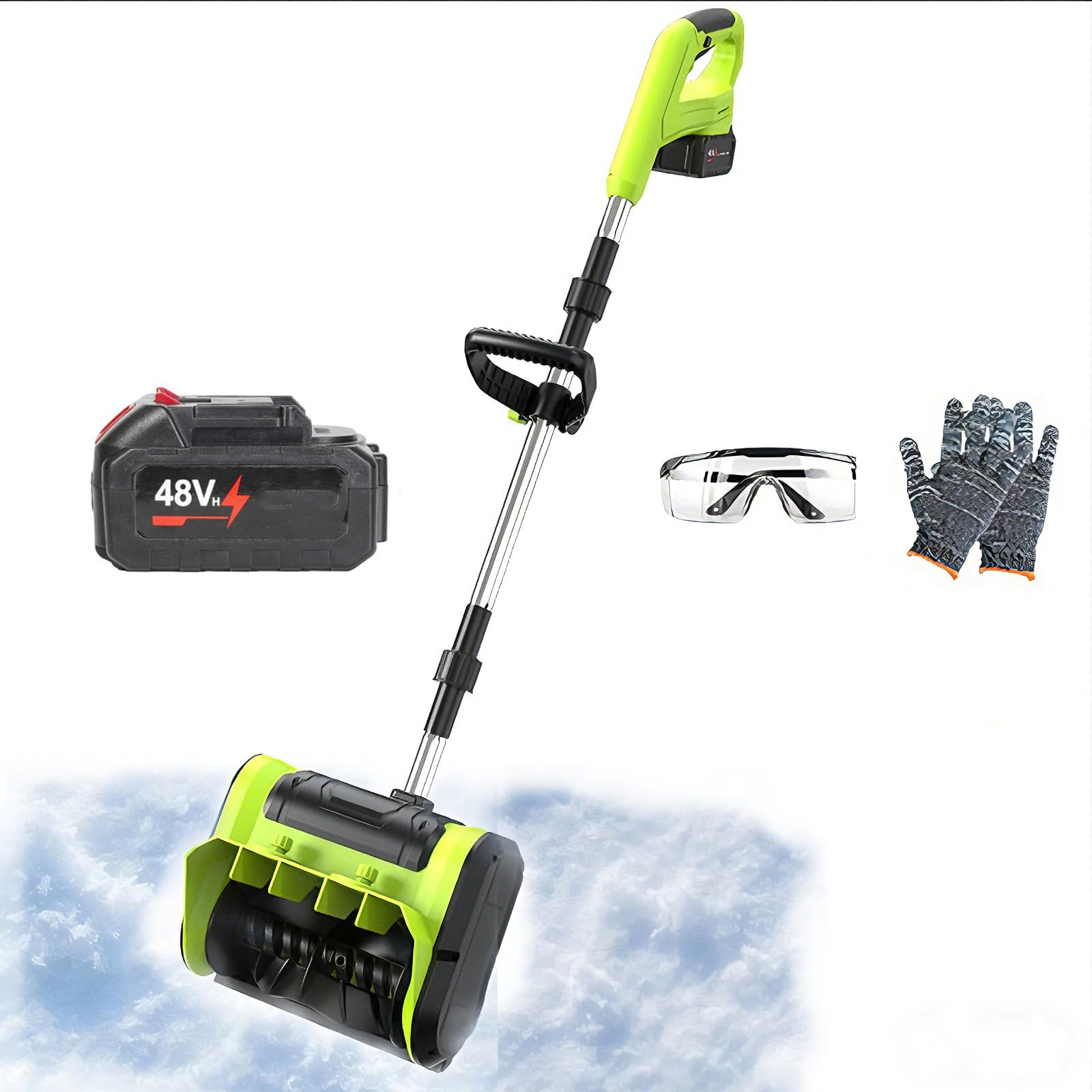 Souffleuse à neige électrique avec brosse rotative et déflecteur 45°