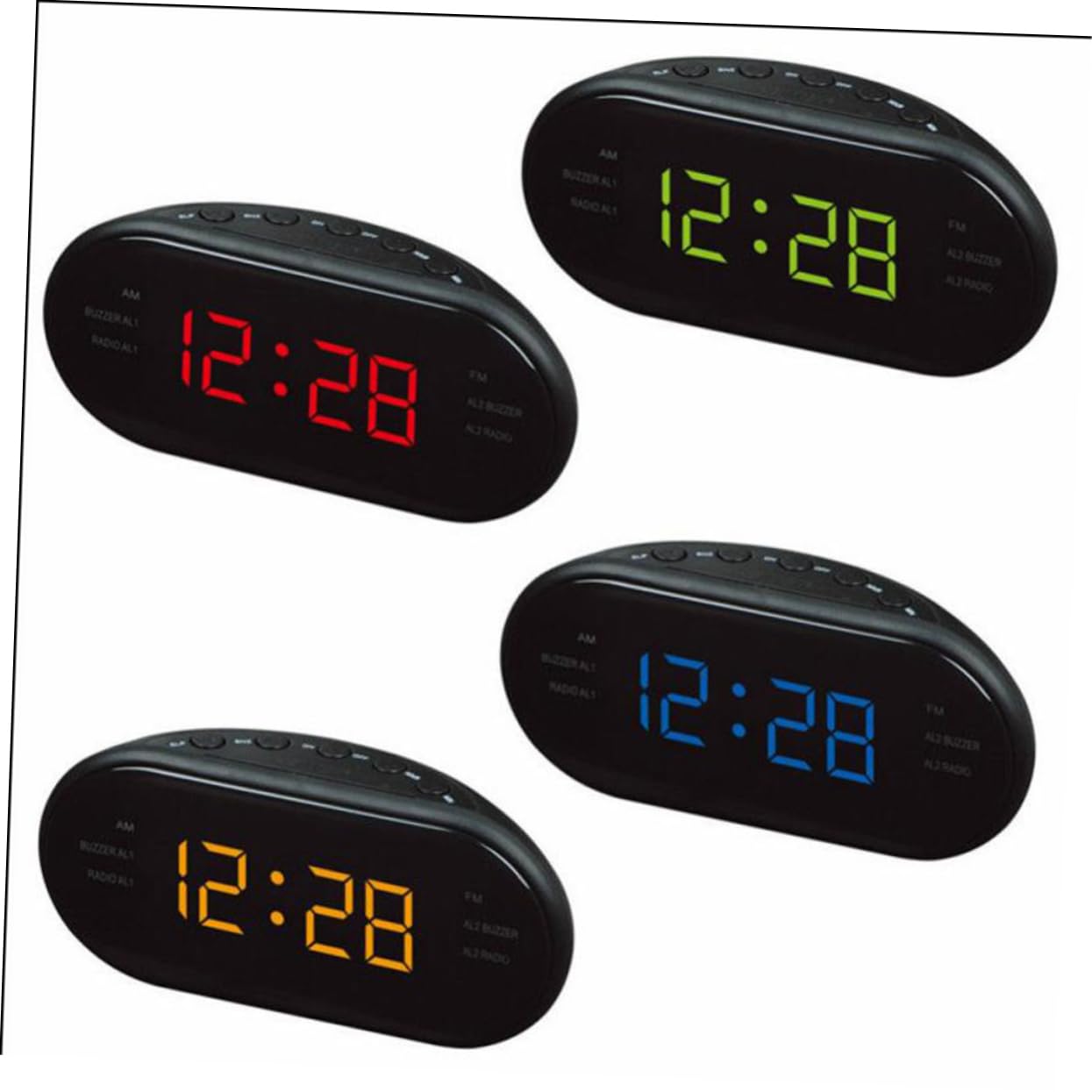 Digitaler Radiowecker Mit Fm/am Großes Gebogenes Display Projektion Schlummerfunktion Nachtlicht Dual Alarm Rotes Gehäuse Für Schlafzimmer Und Büro