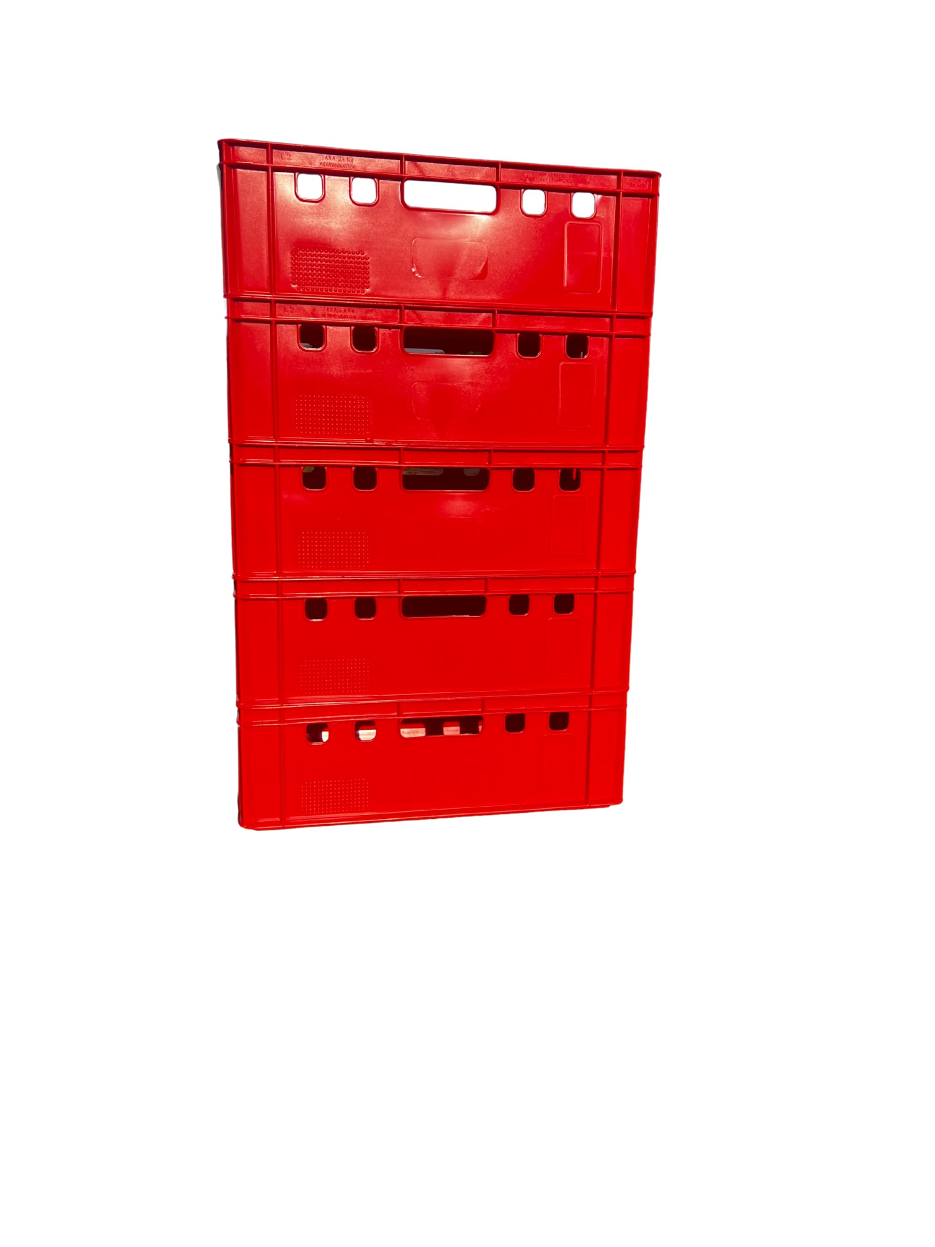Fleischkiste E2 60x40x20 cm Eurobox 5er Set Rot lebensmittelecht robust | BURI, stapelbar, Kunststoff, Made in Germany, Lagerbox, Transportbehälter, belastbar, Normmaß, langlebig, vielseitig