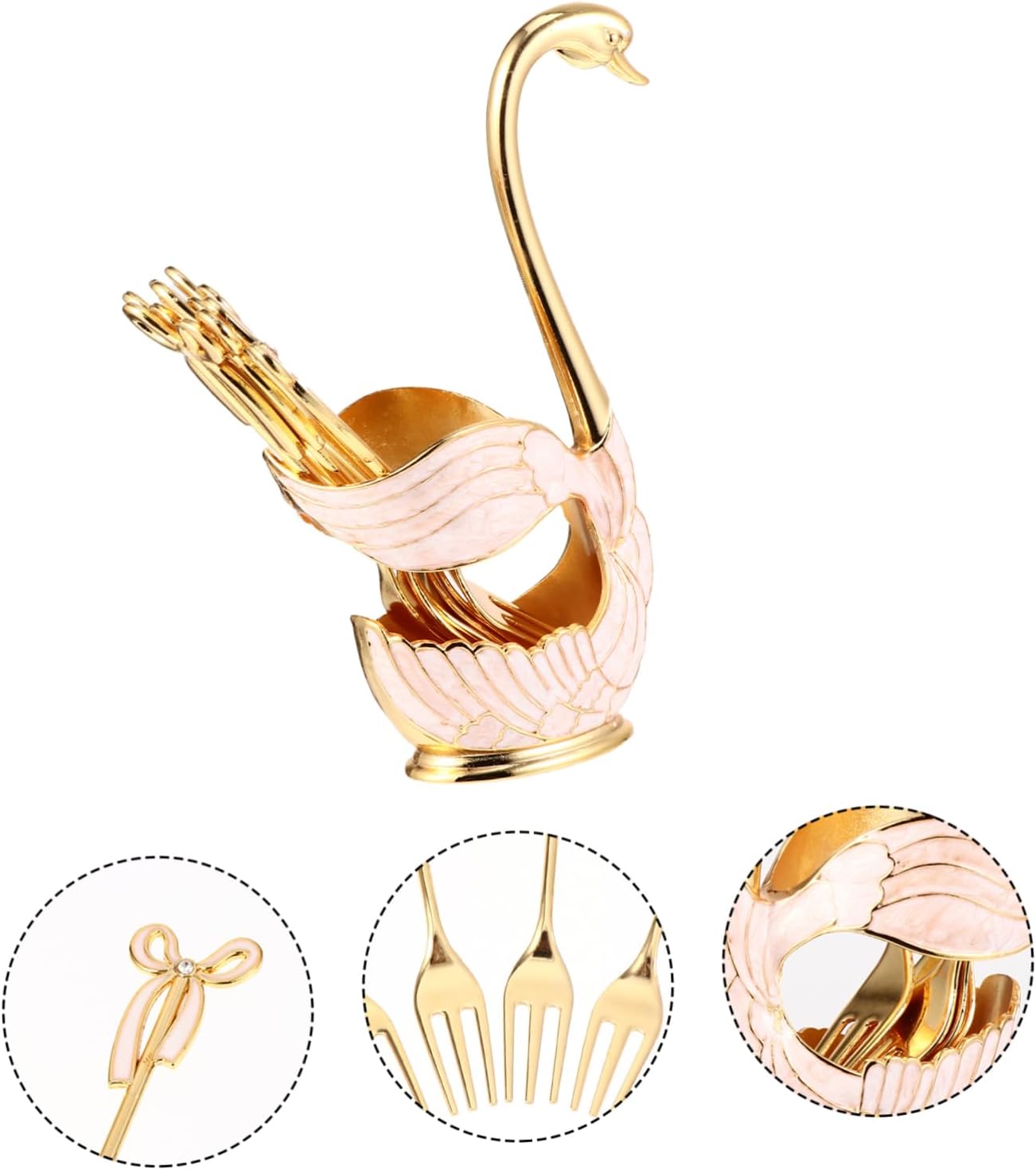 Zerodeko Fruit Fork Set 6-Piece Dessert Forks for Cake and Snacks Food-Grade Stainless Steel Dishwasher Safe for Parties and Gatherings