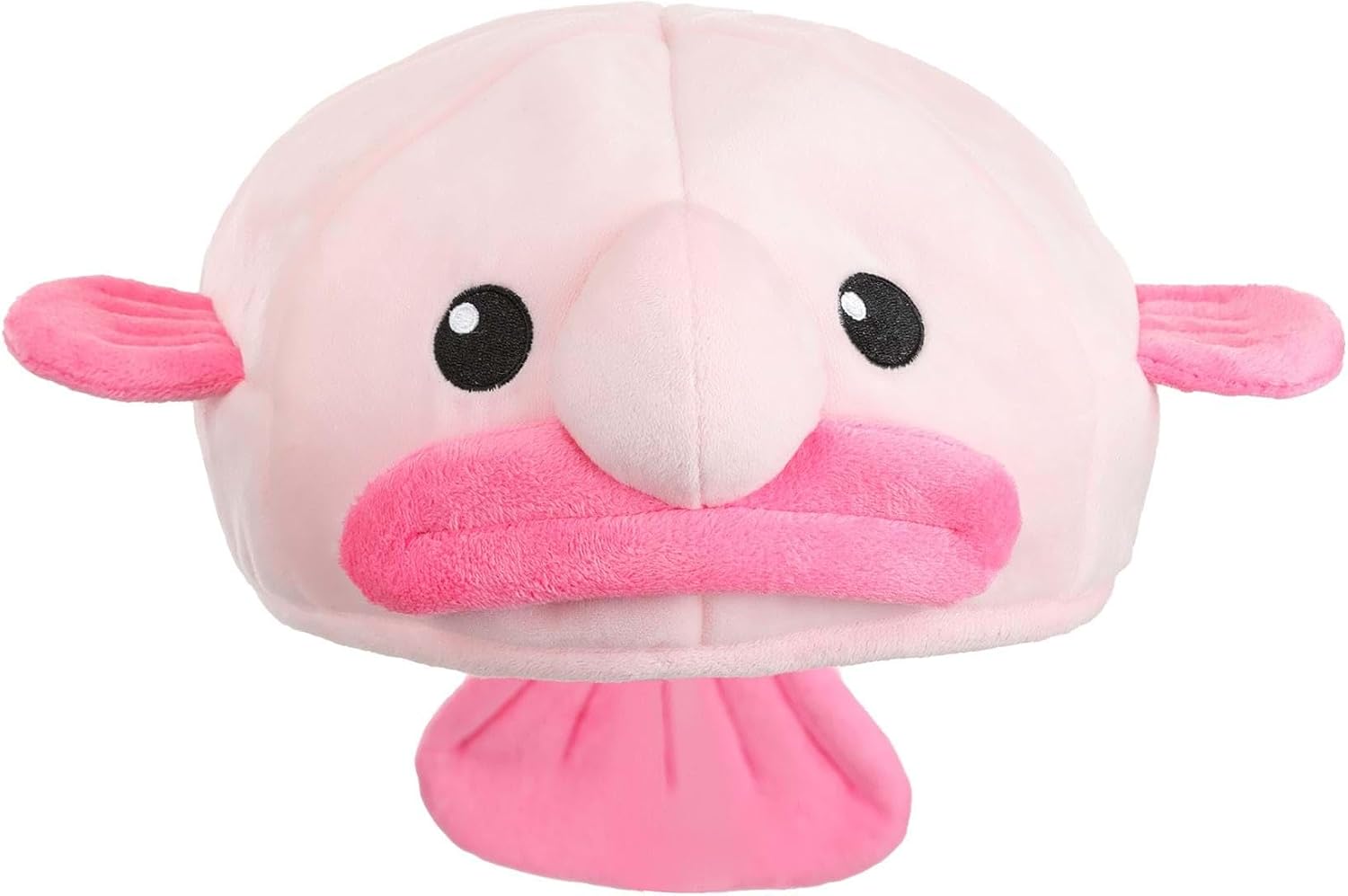 Funny Pink Blobfish Fish Hat Costume for Adults Party Cosplay Soft Plush Headwear Halloween Novelty Accessory