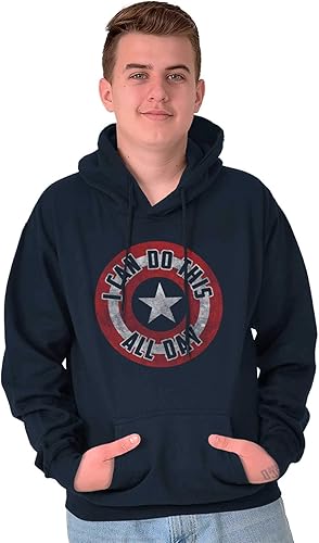 Miniatura 4 de Brisco Brands I Can Do This All Day Star Shield Hoodie Sweatshirt Women Men