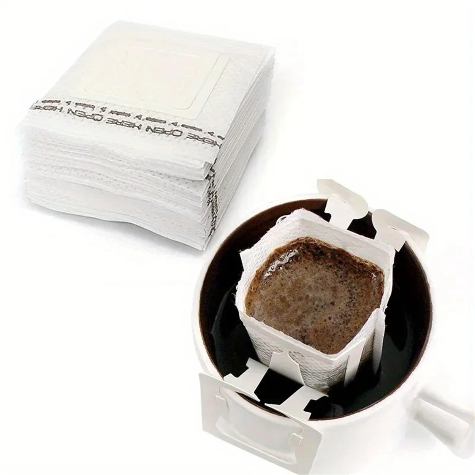 100/200/300 Stücke Kaffee Filter Papier Taschen Einweg Tropf Tasche Griff Hängen Ohr Espresso Kaffee Zubehör Tee Werkzeug(300Pcs)