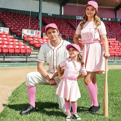 Image of XZQTIVE Baseball Softball Socks and Baseball Softball Belt Combo Set Knee-High Soccer Socks for Kids Youth Adult