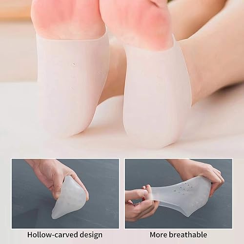 Miniatura 4 de Aumento de altura invisible para mejorar la plantilla oculta, plantillas de talón de silicona suave, almohadillas de elevación de talón, calcetines