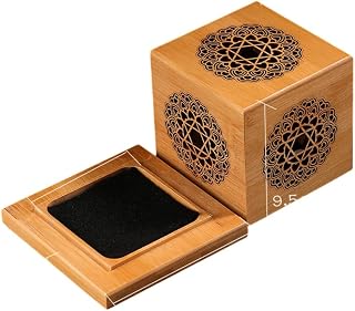 楠竹製 立体香炉 浄化 消磁 摆件 伝統模様 鏤空彫刻 手作り 天然素材 東方風 典雅 檀香盒 熏香器 工芸品 贈り物 実用 装飾 和風 室内用 香り 薫香 (幾何学図形 - 繋がったハート)