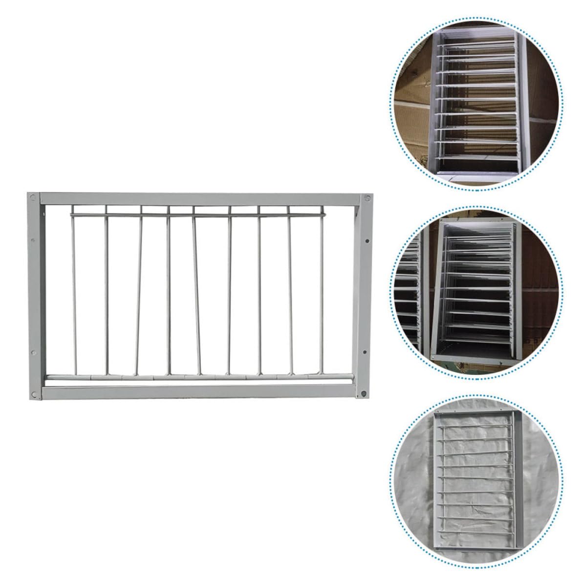 Puerta para Jaula de Pájaros de Hierro Reforzada Diseño Encriptado, Color Blanco, Paquete de 2 Piezas, Adecuado para Casetas de Aves y Suministros para Jaulas